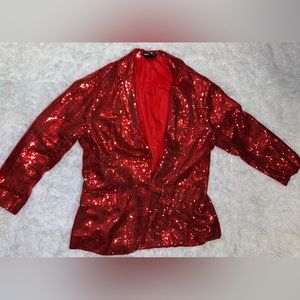 Red sequence suit, jacket, never worn (NWOT)